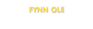 Der Vorname Fynn Ole